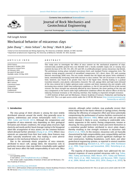 Mechanical Behavior of Micaceous Clays