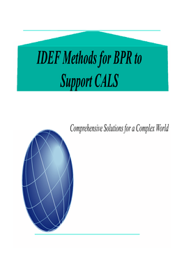 IDEF Methods for BPR to Support CALS