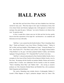 Hall Pass – Bios for Prelim Notes