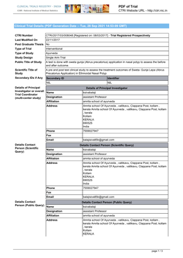 CTRI Trial Data