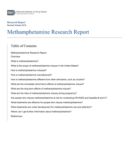 Methamphetamine Research Report