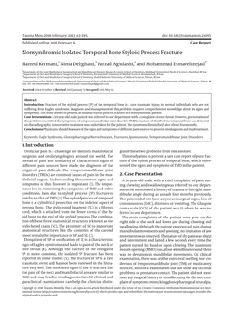 Nonsyndromic Isolated Temporal Bone Styloid Process Fracture