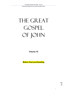 Jakob Lorber – the Great Gospel of John Vol X