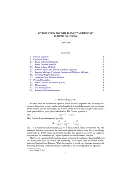 Introduction to Finite Element Methods on Elliptic Equations