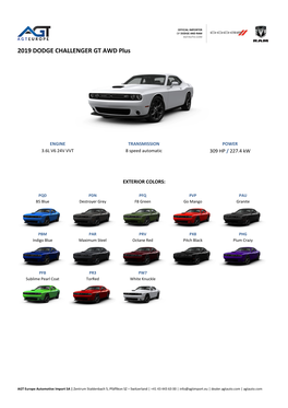 2019 DODGE CHALLENGER GT AWD Plus