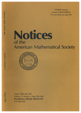 Notices of the American Mathematical Society