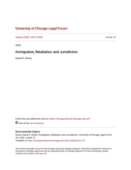 Immigration, Retaliation, and Jurisdiction