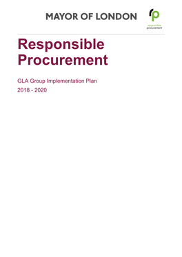 Responsible Procurement Implementation Plan 2018 - 2020