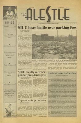 SIUE Loses Battle Over Parking Fees by ANTHONY WATT NEWS REPORTER