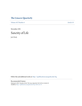 Sanctity of Life Jack Healy