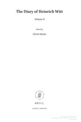 Downloaded from Brill.Com09/24/2021 03:19:07AM Via Free Access [1] Volume VIII