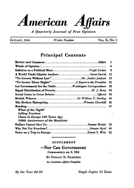 American Affairs, Vol X, No 1, 1948