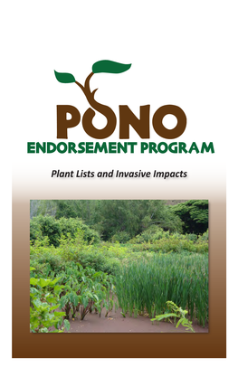 Pono Endorsement Program Plant Booklet