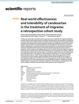 Real World Effectiveness and Tolerability of Candesartan