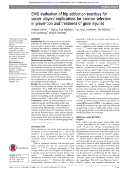 EMG Evaluation of Hip Adduction Exercises for Soccer Players