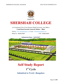 Shershah College, Sasaram Self Study Reports 2017