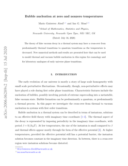 Arxiv:2006.06289V2 [Hep-Th] 15 Jul 2020 the Decay Is Represented by Imposing Periodicity in the Imaginary Time Coordinate, With