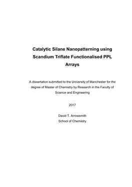 Catalytic Silane Nanopatterning Using Scandium Triflate Functionalised PPL Arrays