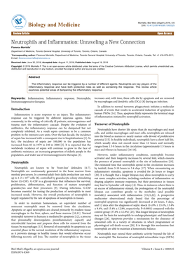 Neutrophils and Inflammation: Unraveling a New Connection