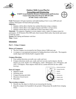 Outdoor Skills Lesson Plan for Geocaching and Orienteering