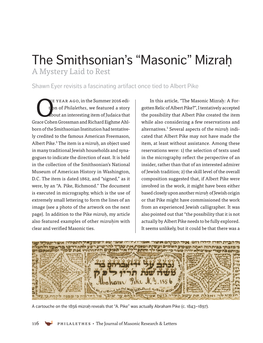 The Smithsonian's “Masonic” Mizrah