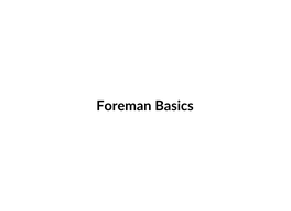Foreman Basics Be Smart