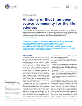 Anatomy of Biojs, an Open Source Community for the Life Sciences