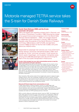 Motorola Solutions Managed Tetra Service Takes the S-Train for Danish