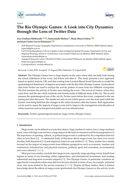 The Rio Olympic Games: a Look Into City Dynamics Through the Lens of Twitter Data