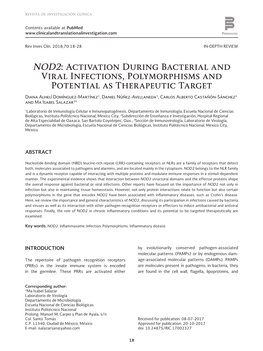 NOD2: Activation During Bacterial and Viral Infections, Polymorphisms