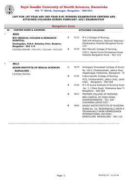 February-2021 Examinations