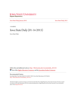 Iowa State Daily, January 2013 Iowa State Daily, 2013