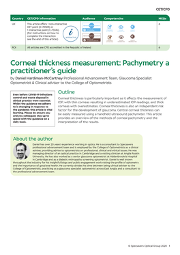 Corneal Thickness Measurement