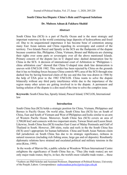 South China Sea Dispute: China's Role and Proposed Solutions