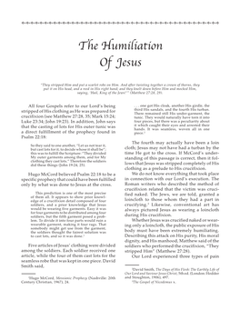 The Humiliation of Jesus