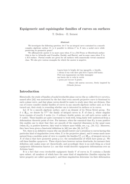 Equigeneric and Equisingular Families of Curves on Surfaces Introduction