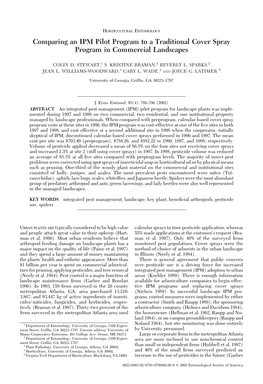 Comparing an IPM Pilot Program to a Traditional Cover Spray Program in Commercial Landscapes