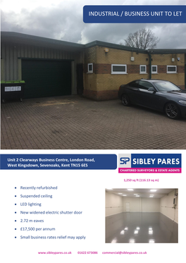 Industrial / Business Unit to Let