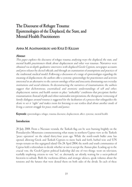 The Discourse of Refugee Trauma: Epistemologies of the Displaced, the State, and Mental Health Practitioners