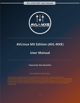 Avlinux MX Edition (AVL-MXE) User Manual