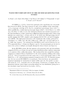 Warm Circumbinary Dust in the Hd 98800 Quadruple Star System