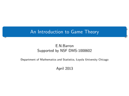 An Introduction to Game Theory