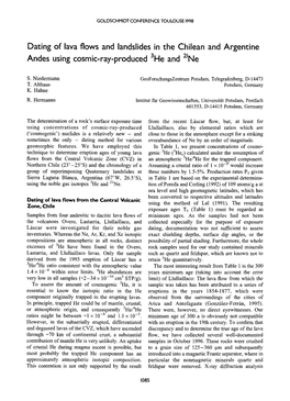 Dating of Lava Flows and Landslides in the Chilean and Argentine Andes Using Cosmic-Ray-Produced 3He and Zine