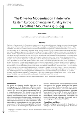 Changes in Rurality in the Carpathian Mountains 1918-1945