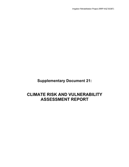 Climate Risk and Vulnerability Assessment Report