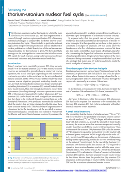 Revisiting the Thorium-Uranium Nuclear Fuel Cycle