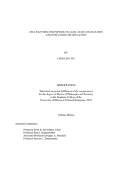 Dna Enzymes for Peptide-Nucleic Acid Conjugation and for Lysine Methylation