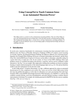 Using Conceptnet to Teach Common Sense to an Automated Theorem Prover∗