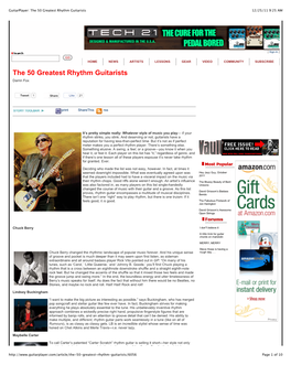 The 50 Greatest Rhythm Guitarists 12/25/11 9:25 AM