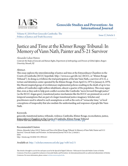 Justice and Time at the Khmer Rouge Tribunal: in Memory of Vann Nath